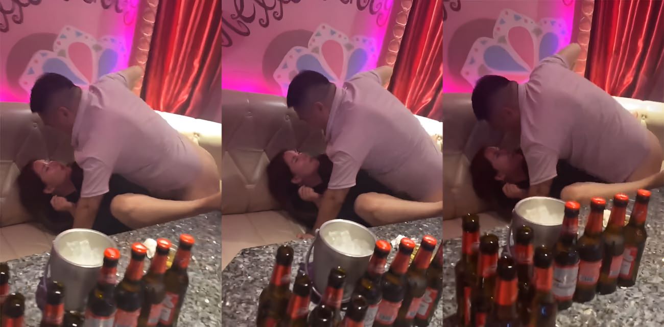 KTV狂欢夜，酒劲上头妹子醉眼朦胧直接上演活春宫大戏，当众啪啪尺度炸裂